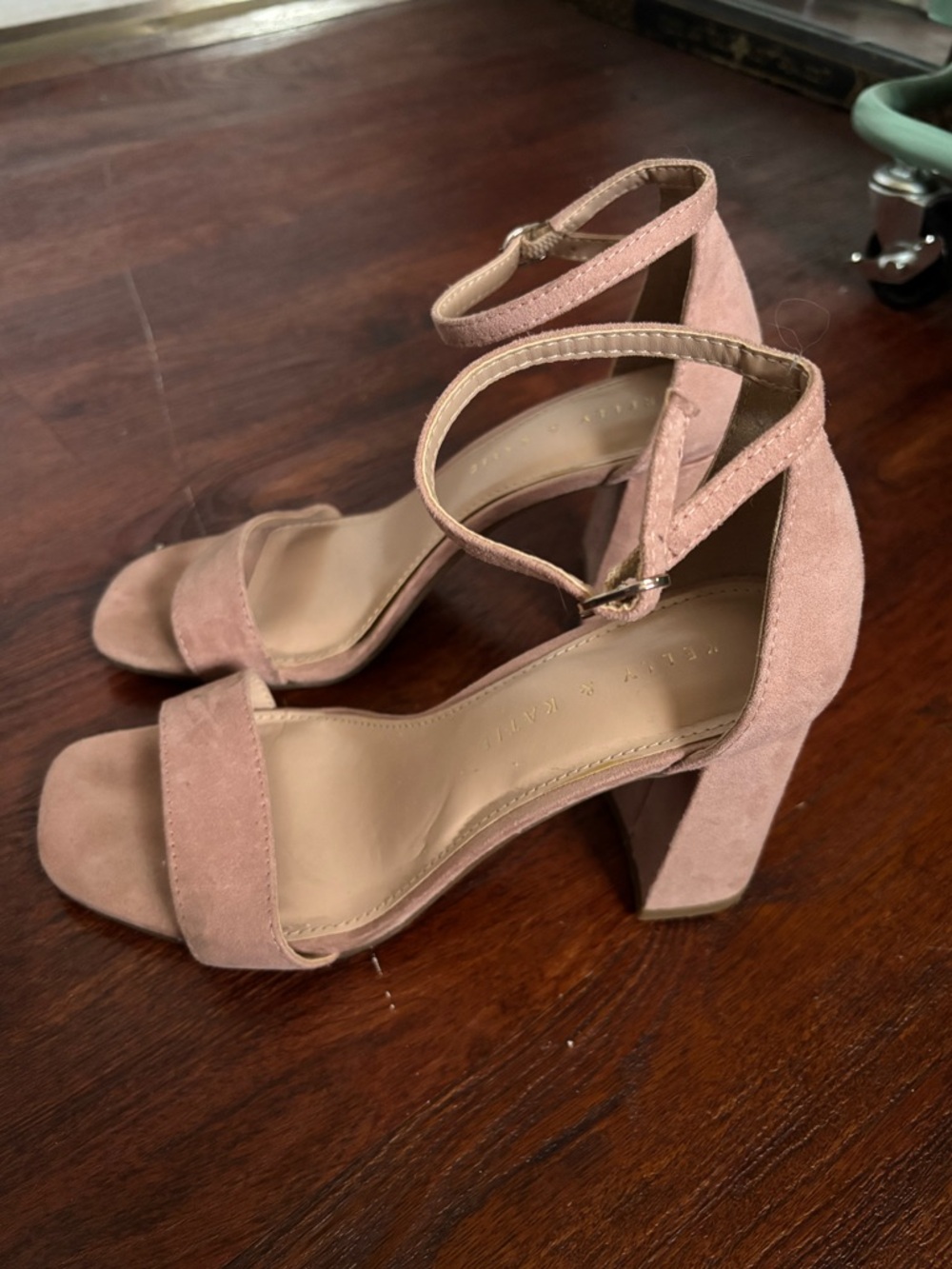 Kelly & Katie Dusty Pink Suede Block Heel Sandals - Picture 5 of 12